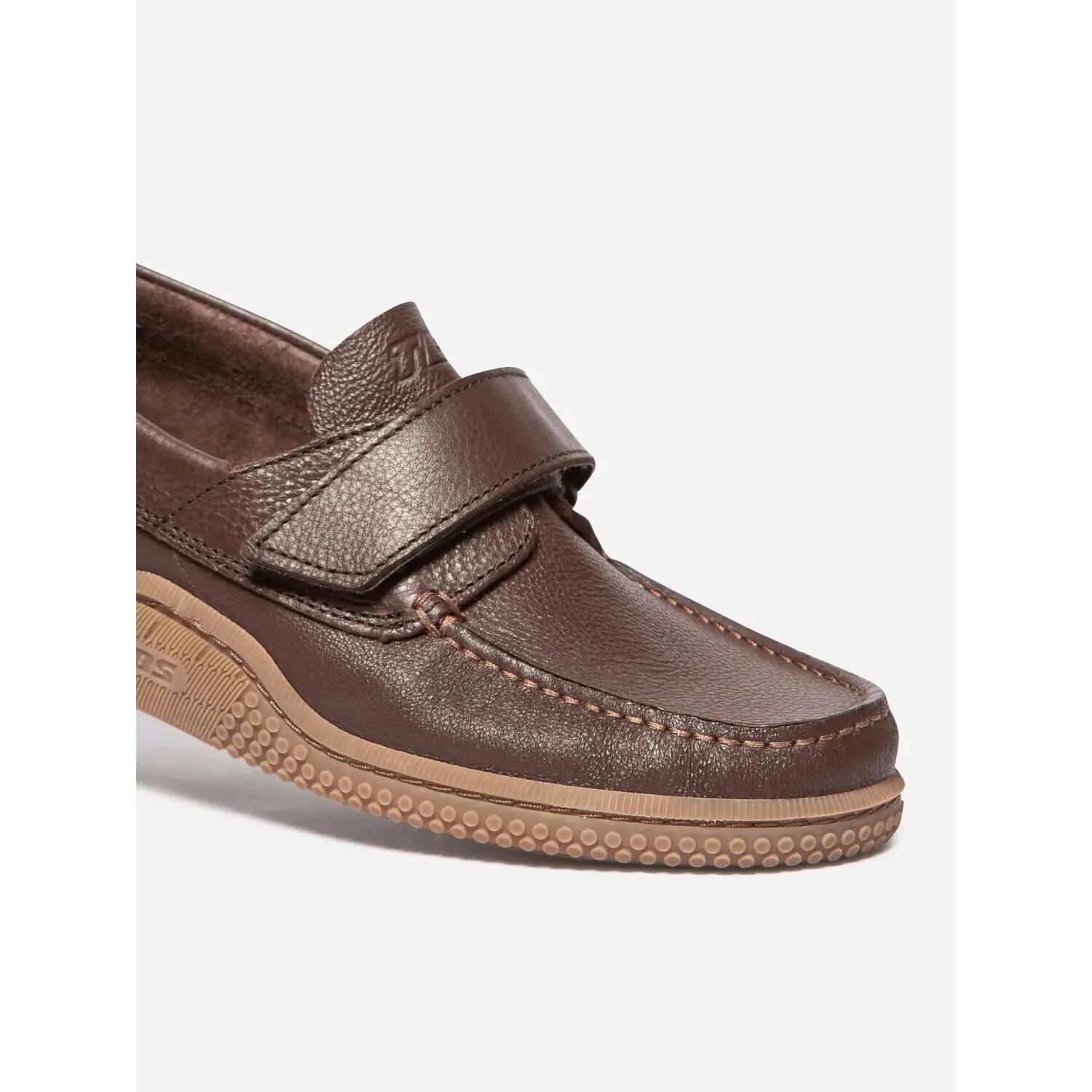 Chaussures - nautisme - Homme - Bateau, cuir, fermeture velcro - GALAIS - Marron 4/5
