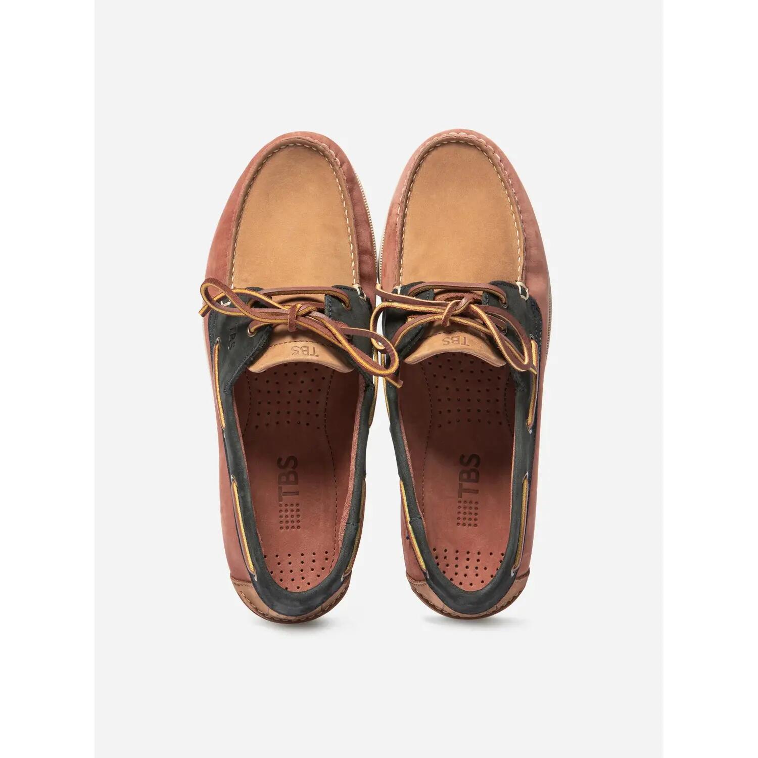 Chaussures bateau - Homme - PHENIS - Cuir talon18mm - Jaune/Navy 4/5