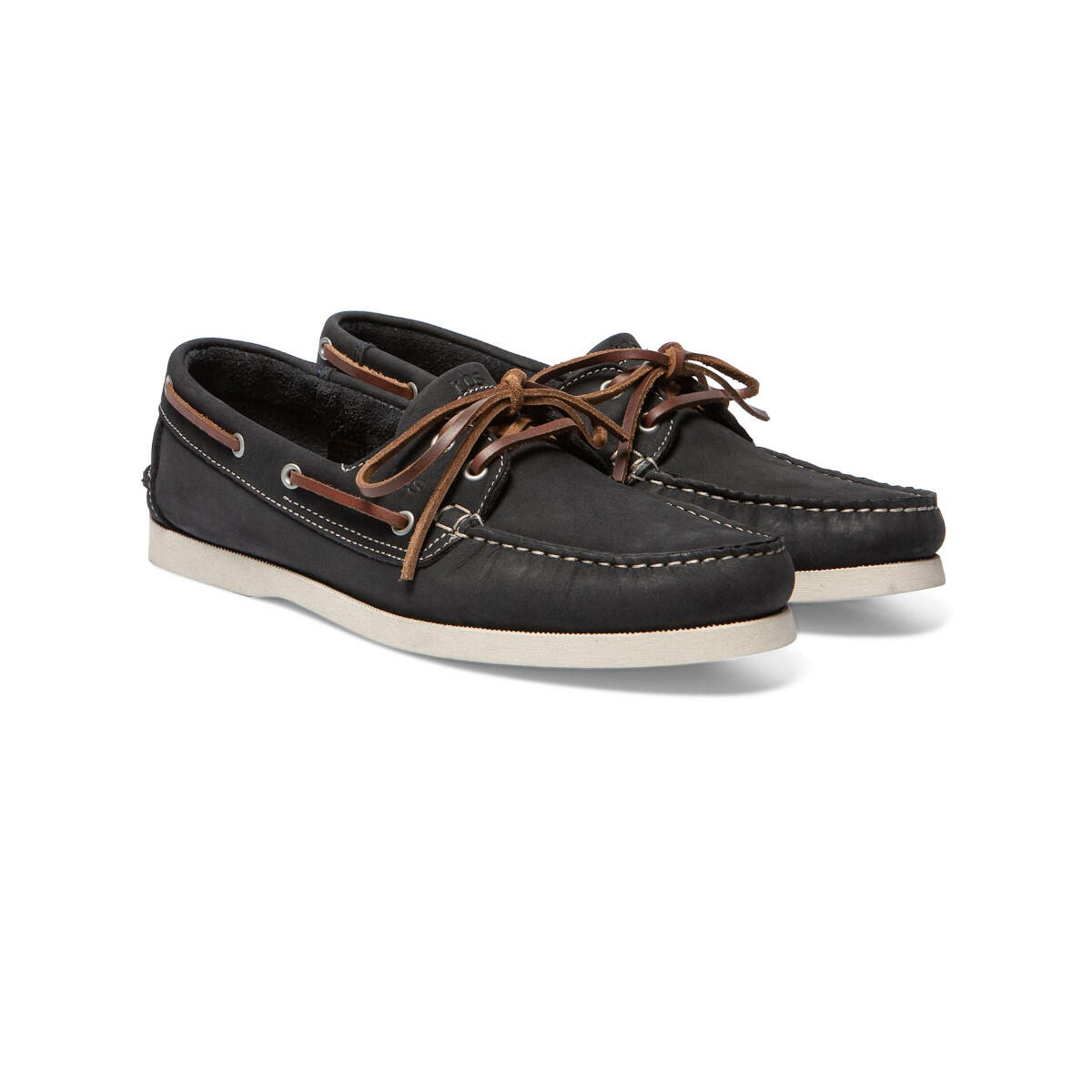 Chaussures bateau - Nautisme - Homme - Lacets cuir - PHENIS - Bleu/Crème 2/5