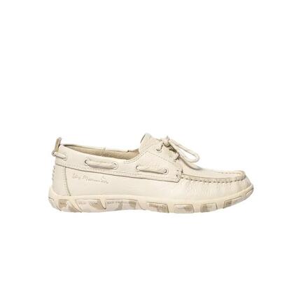 Chaussures bateau - femme - lacets, talon 25mm - janaele - beige