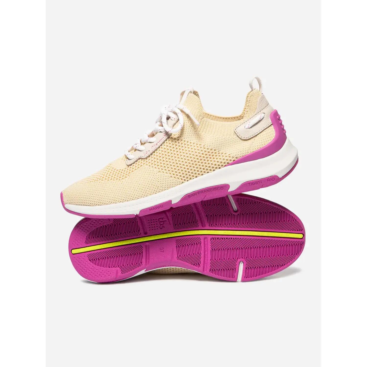 Chaussures de running - Running - Femme - JELLINA - Jaune pâle/fuchsia 3/5