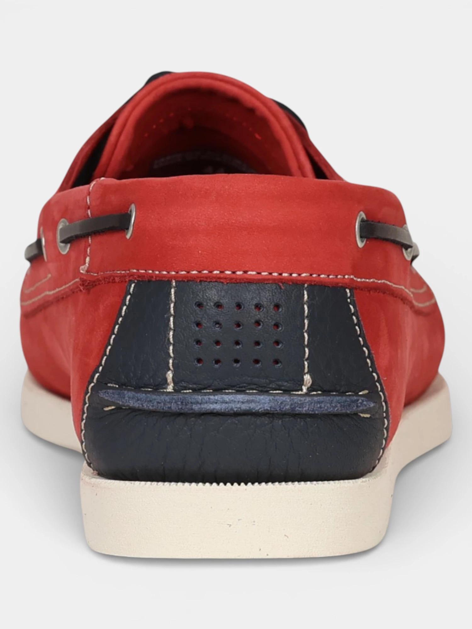Chaussures bateau - homme - lacets cuir - phenis - rose/rouge 3/7