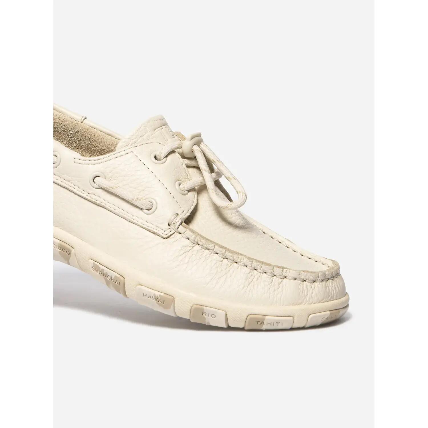 Chaussures bateau - Femme - Lacets, talon 25mm - JANAELE - Beige 4/4