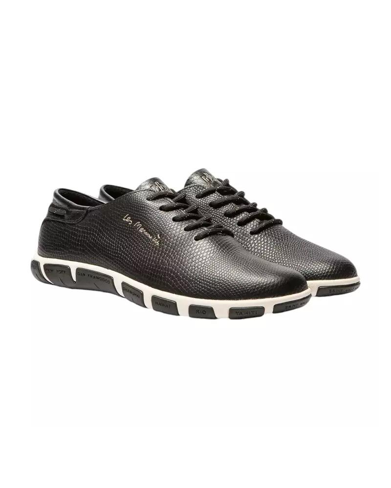 Chaussures - Sneakers - Femme - Lacets, cuir - JAZARU - Noir 2/5