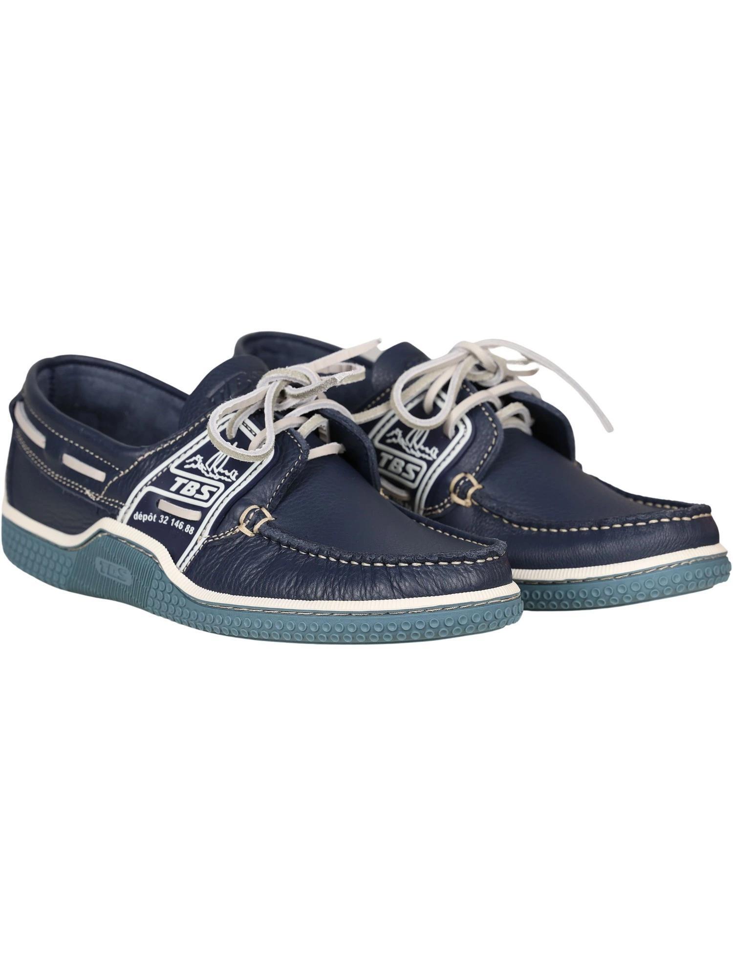 Chaussures bateau - Voile - Homme - Lacets cuir - GLOBEK - Bleu chambray 3/7
