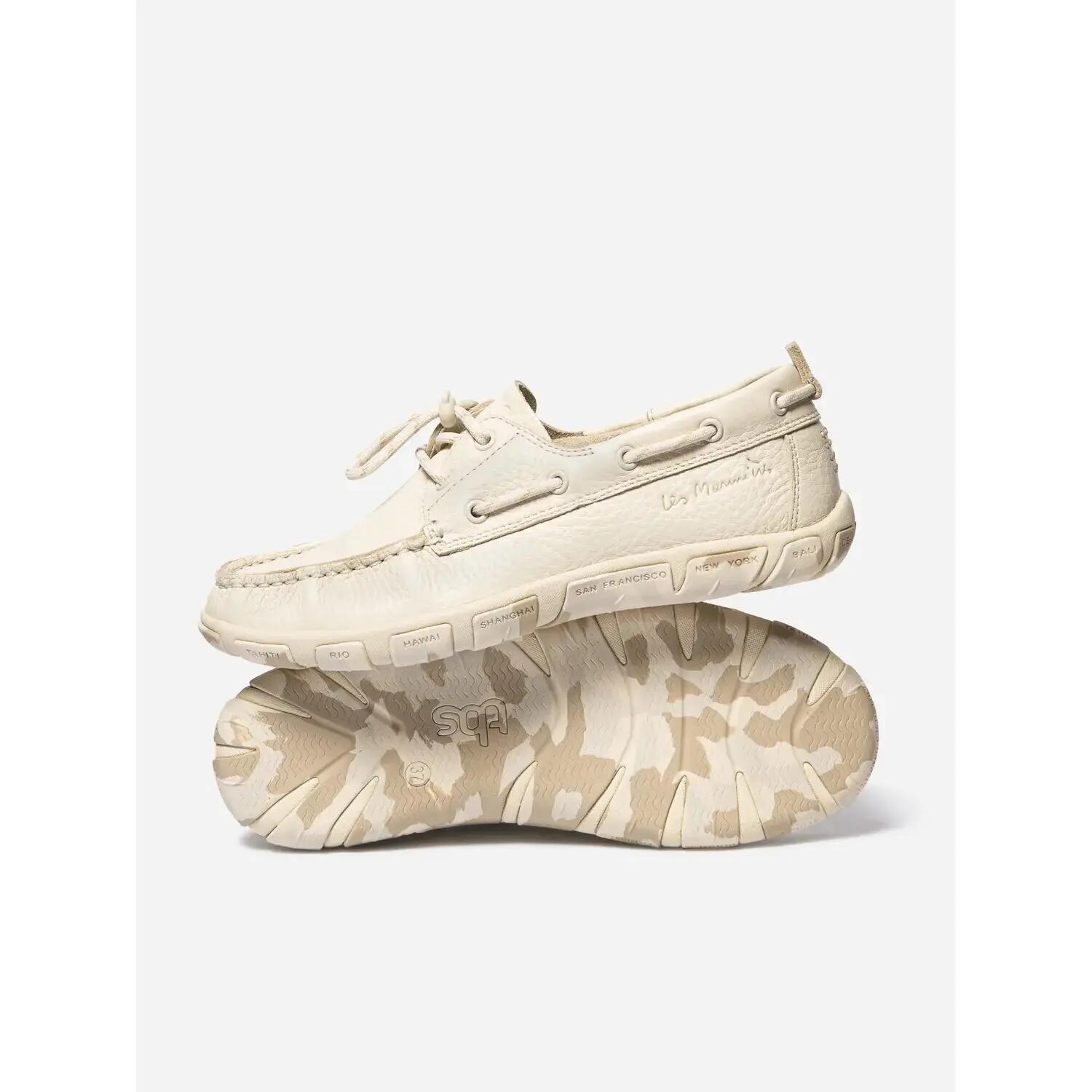 Chaussures bateau - Femme - Lacets, talon 25mm - JANAELE - Beige 3/4