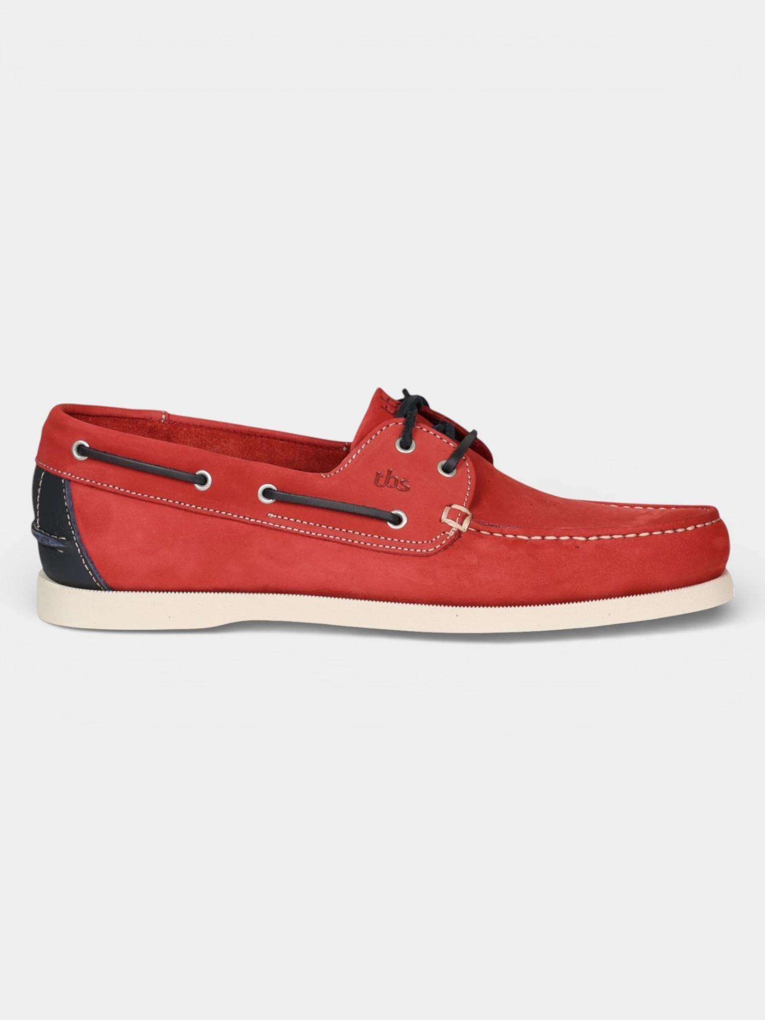 Chaussures bateau - homme - lacets cuir - phenis - rose/rouge 2/7