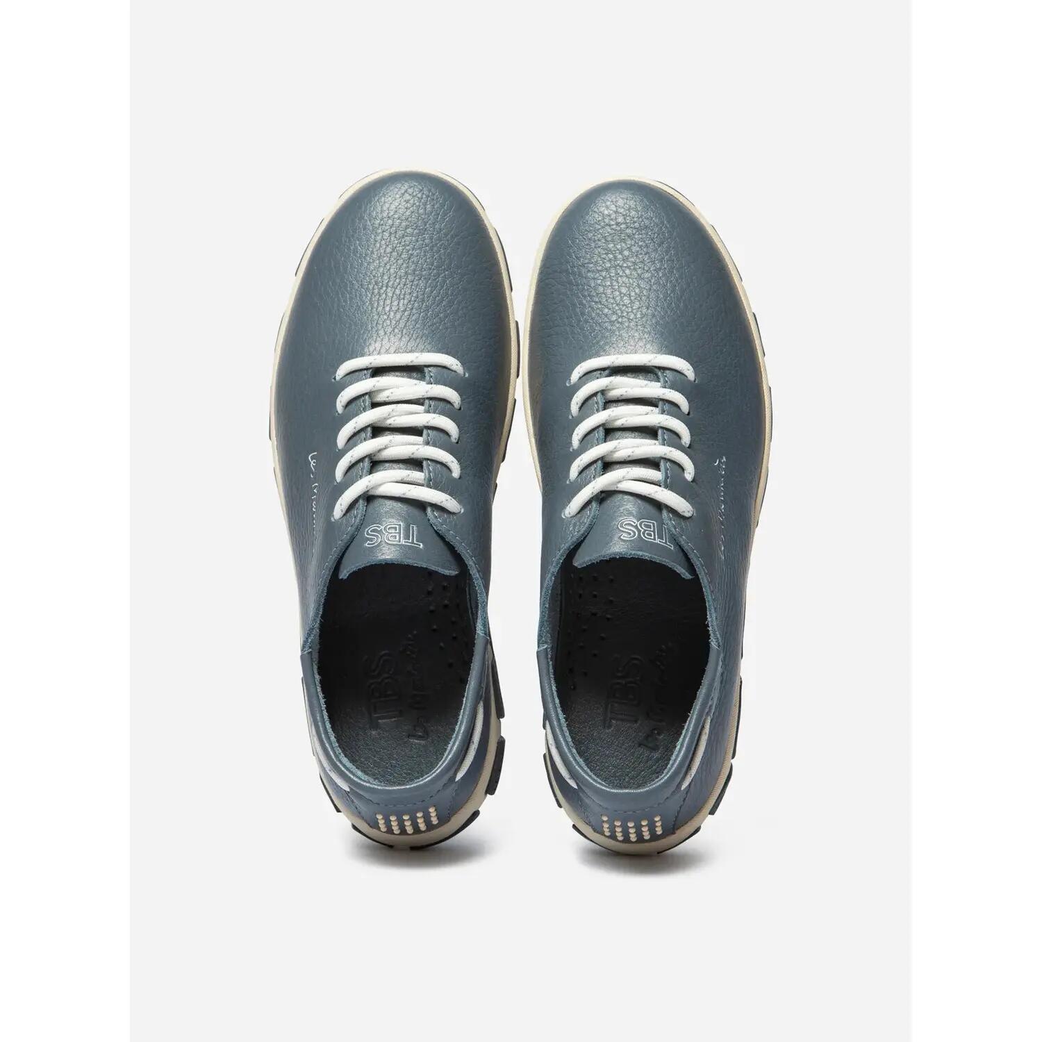 Chaussures - Lifestyle - Femme - Baskets cuir lacets - JAZARU - Gris 3/4