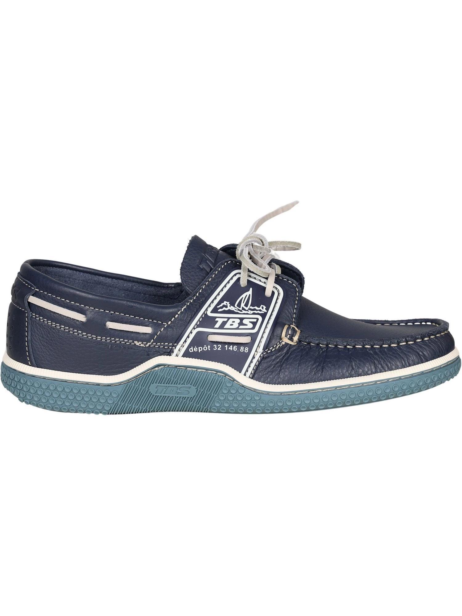 Chaussures bateau - Voile - Homme - Lacets cuir - GLOBEK - Bleu chambray 2/7