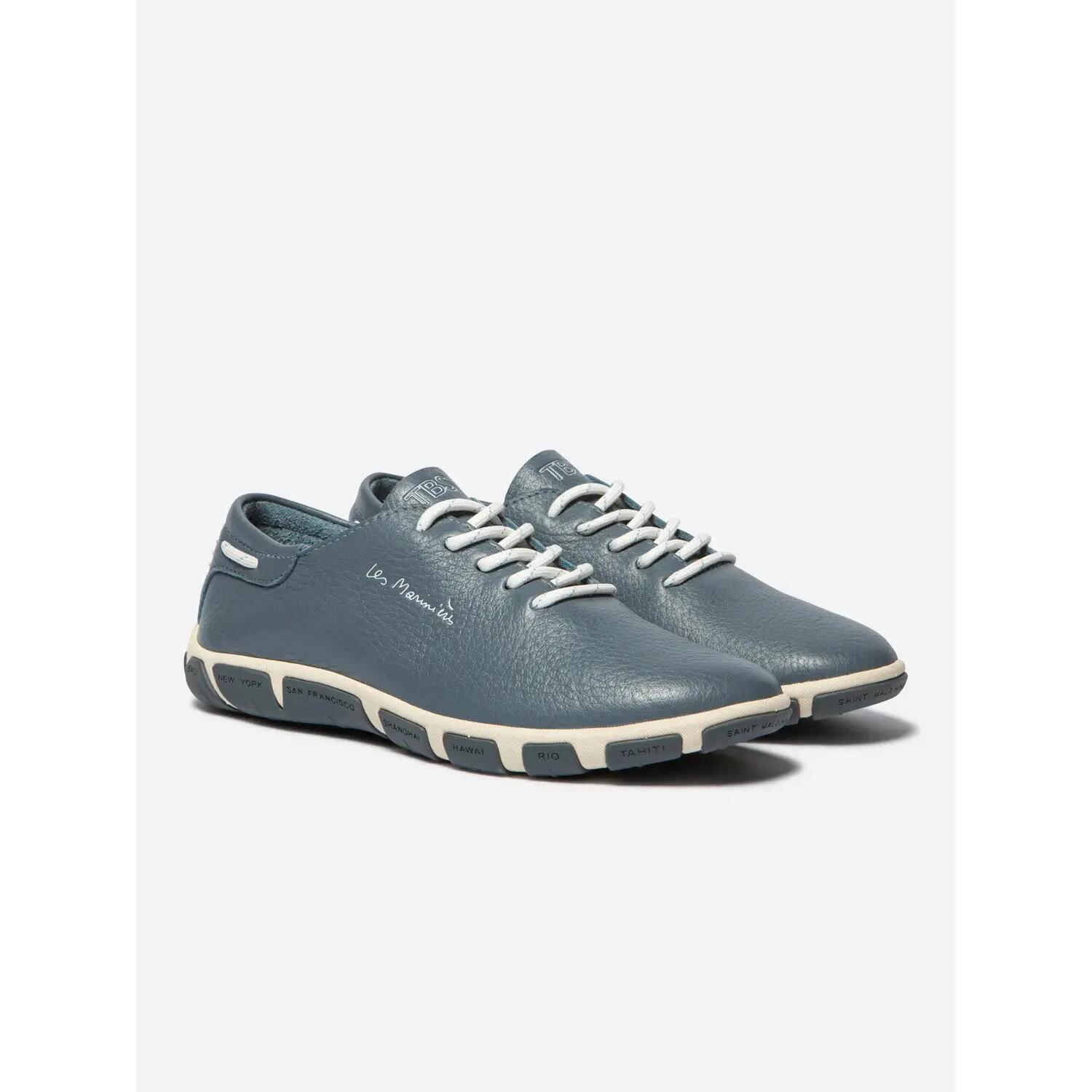 Chaussures - Lifestyle - Femme - Baskets cuir lacets - JAZARU - Gris 2/4