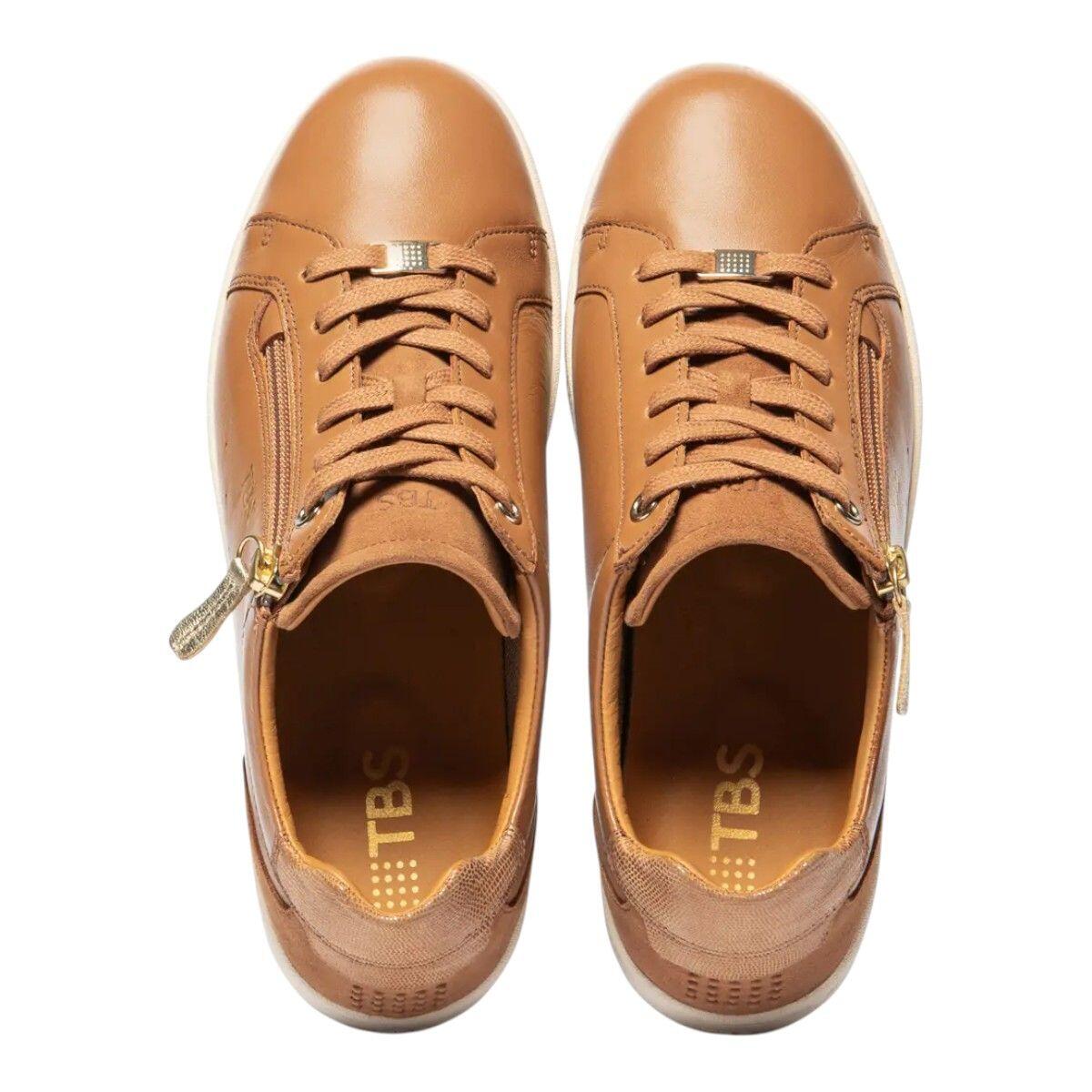Baskets - Lifestyle - Femme - Zippées, Cuir, Talon 28 mm - VINISIA - Marron 3/5