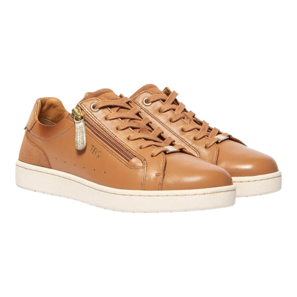 Baskets - Lifestyle - Femme - Zippées, Cuir, Talon 28 mm - VINISIA - Marron 2/5