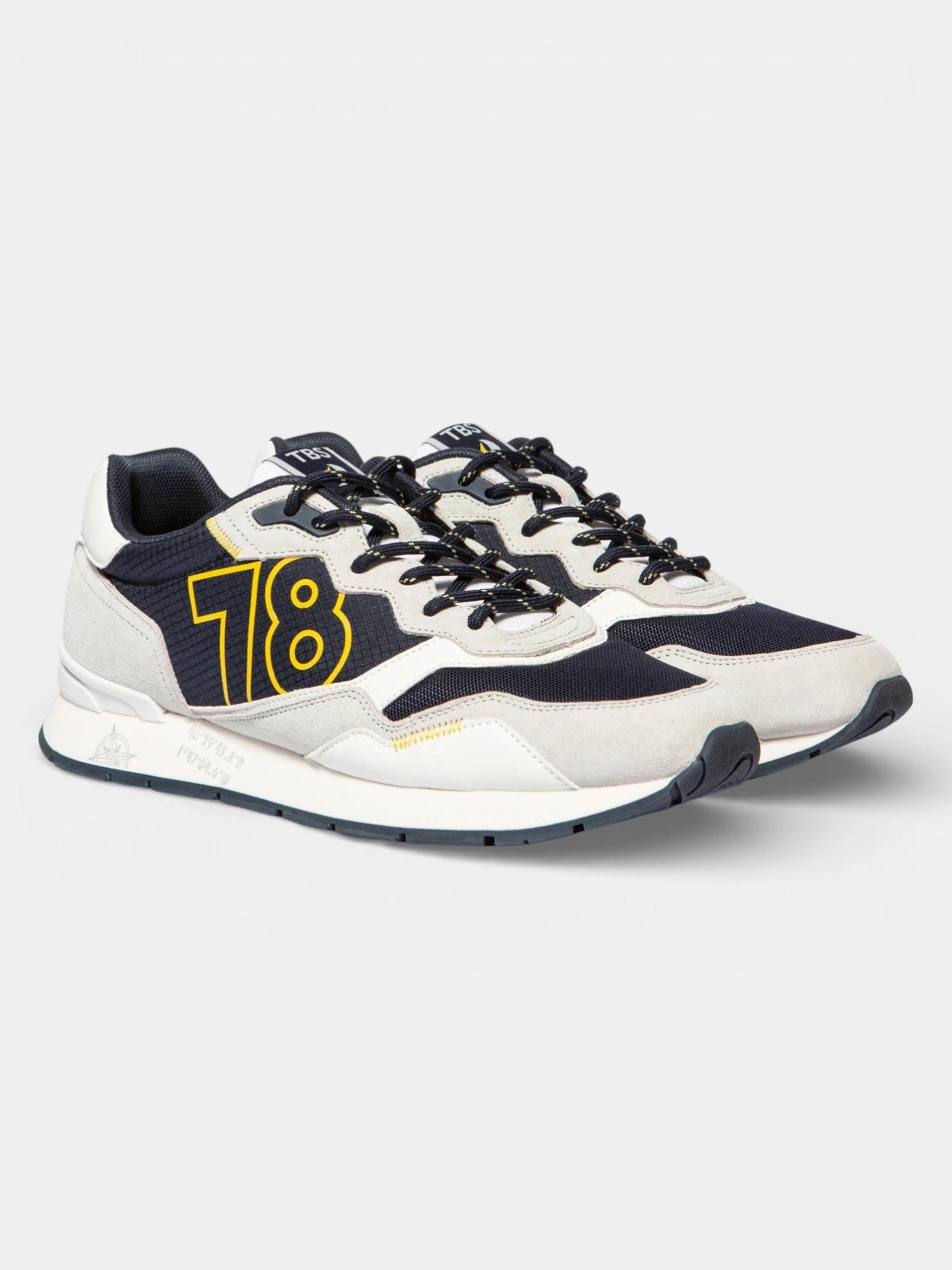 Chaussures - Running - Homme - Lacets, talon 35 mm - DJONBOT - Bleu/Blanc 3/5
