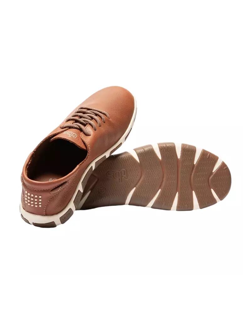 Chaussures - Lifestyle - Femme - Cuir, Lacets, Talon 25 mm - JAZARU - Marron 3/4