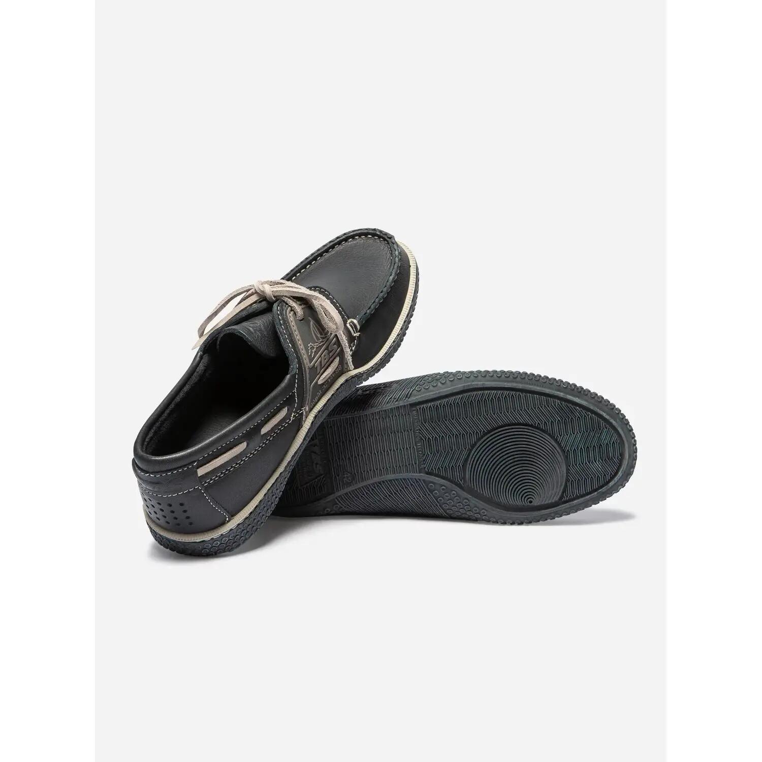 Chaussures bateau - Homme - Cuir, lacets - GLOBEK - Bleu 4/4
