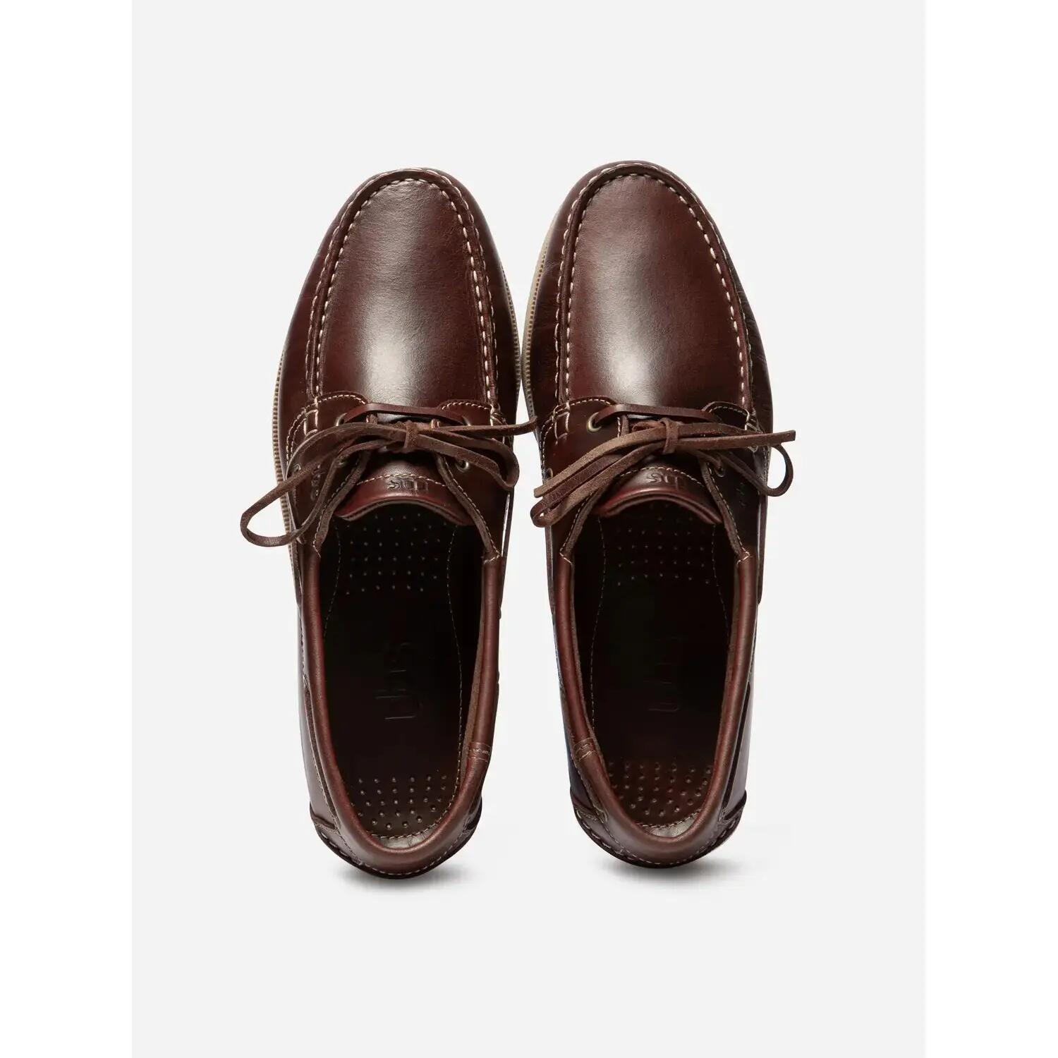 Chaussures bateau - Homme - Lacets cuir - PHENIS - Marron 3/5