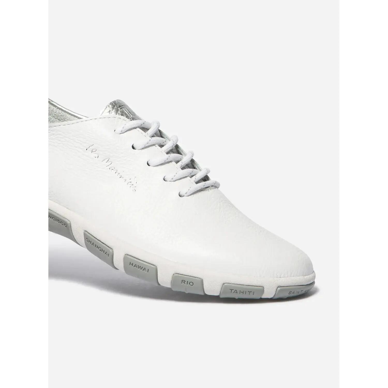 Chaussures - Casual - Femme - Baskets lacets - JAZARU - Blanc/Écru/Silver 4/5