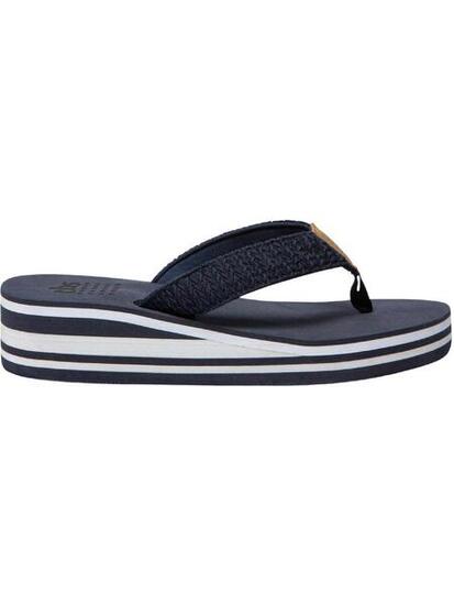 Tongs - Plage - Femme - Légères, Textile - GRANADA - Bleu/Blanc