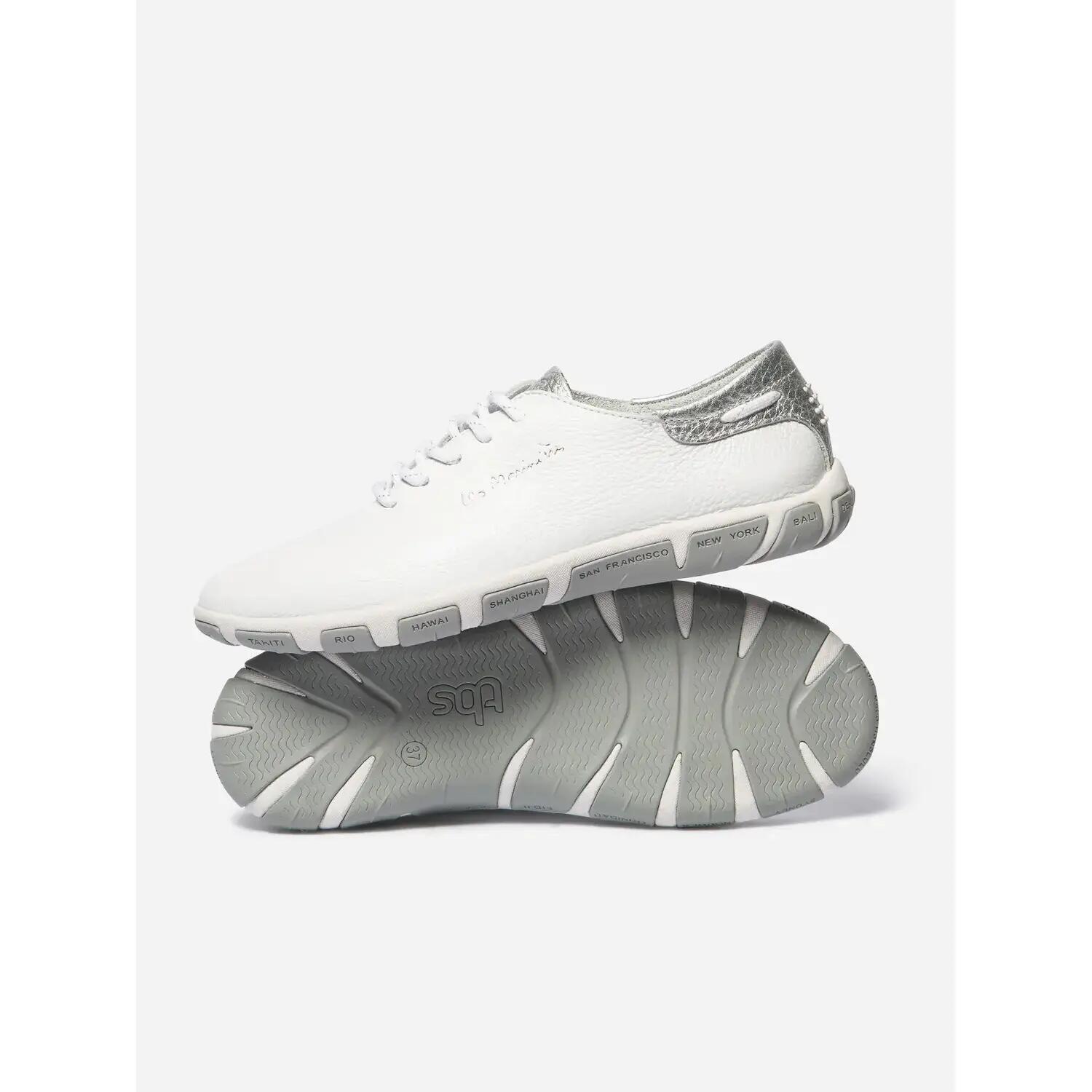 Chaussures - Casual - Femme - Baskets lacets - JAZARU - Blanc/Écru/Silver 3/5