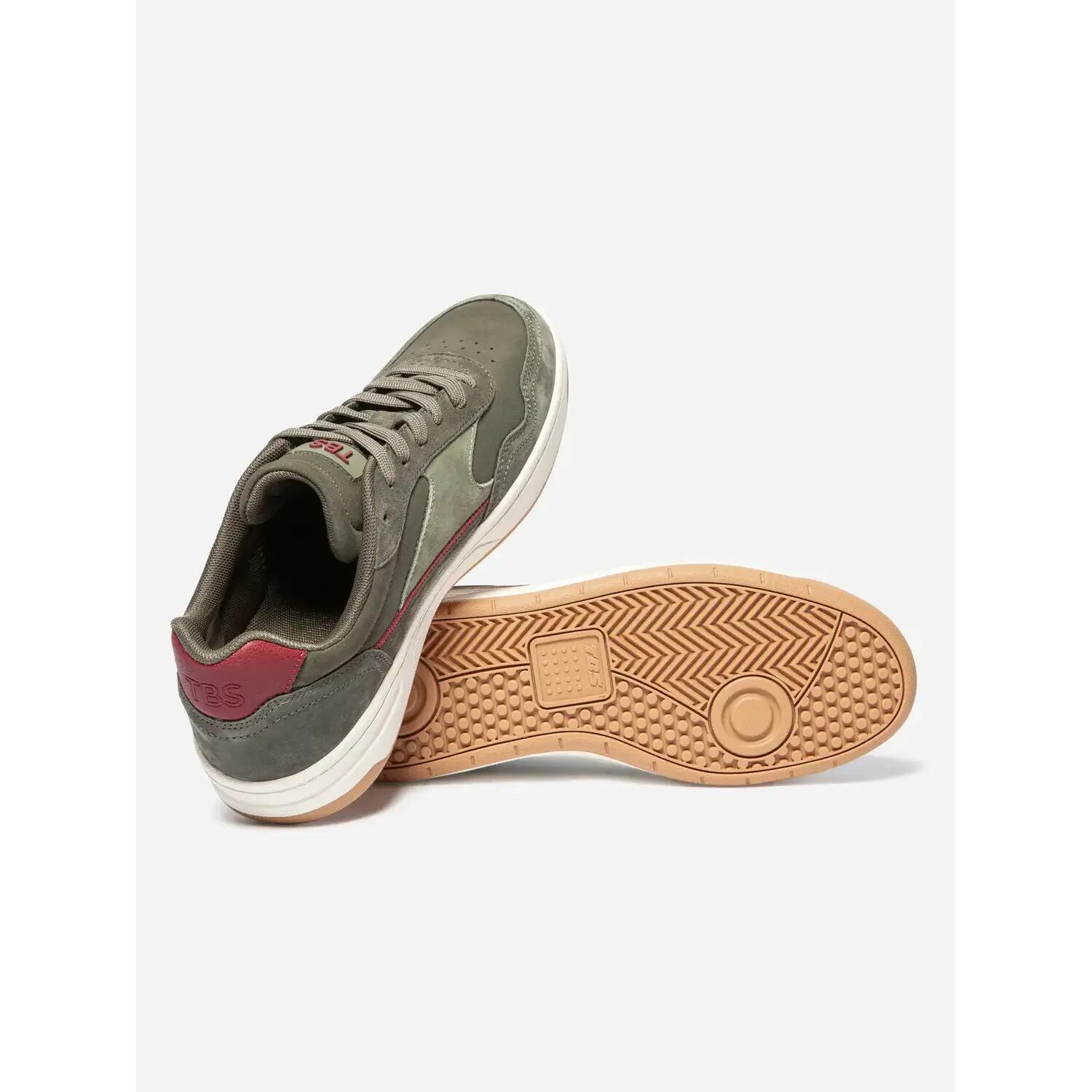 Chaussures - Sport - Homme - Baskets ALMERIO - Vert/Grenat 4/5