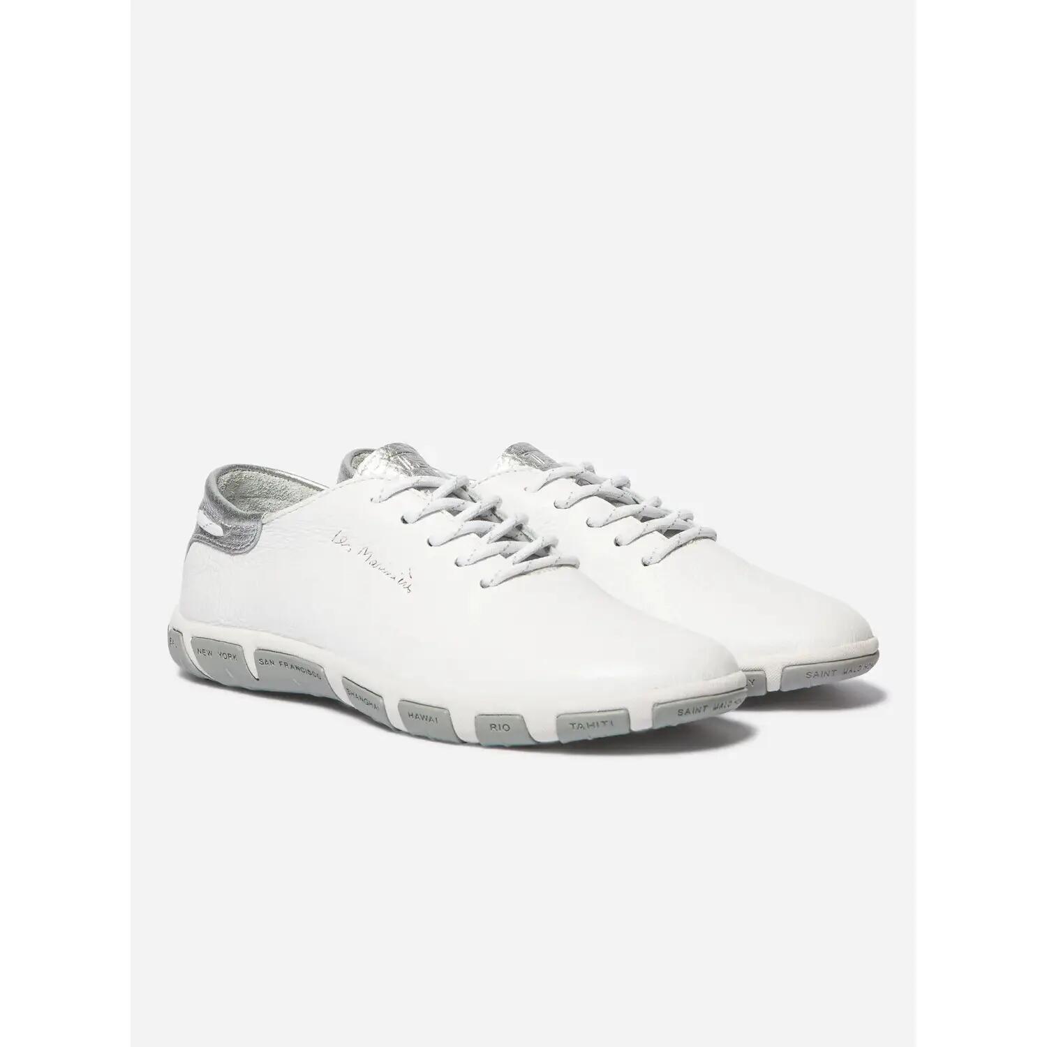 Chaussures - Casual - Femme - Baskets lacets - JAZARU - Blanc/Écru/Silver 2/5