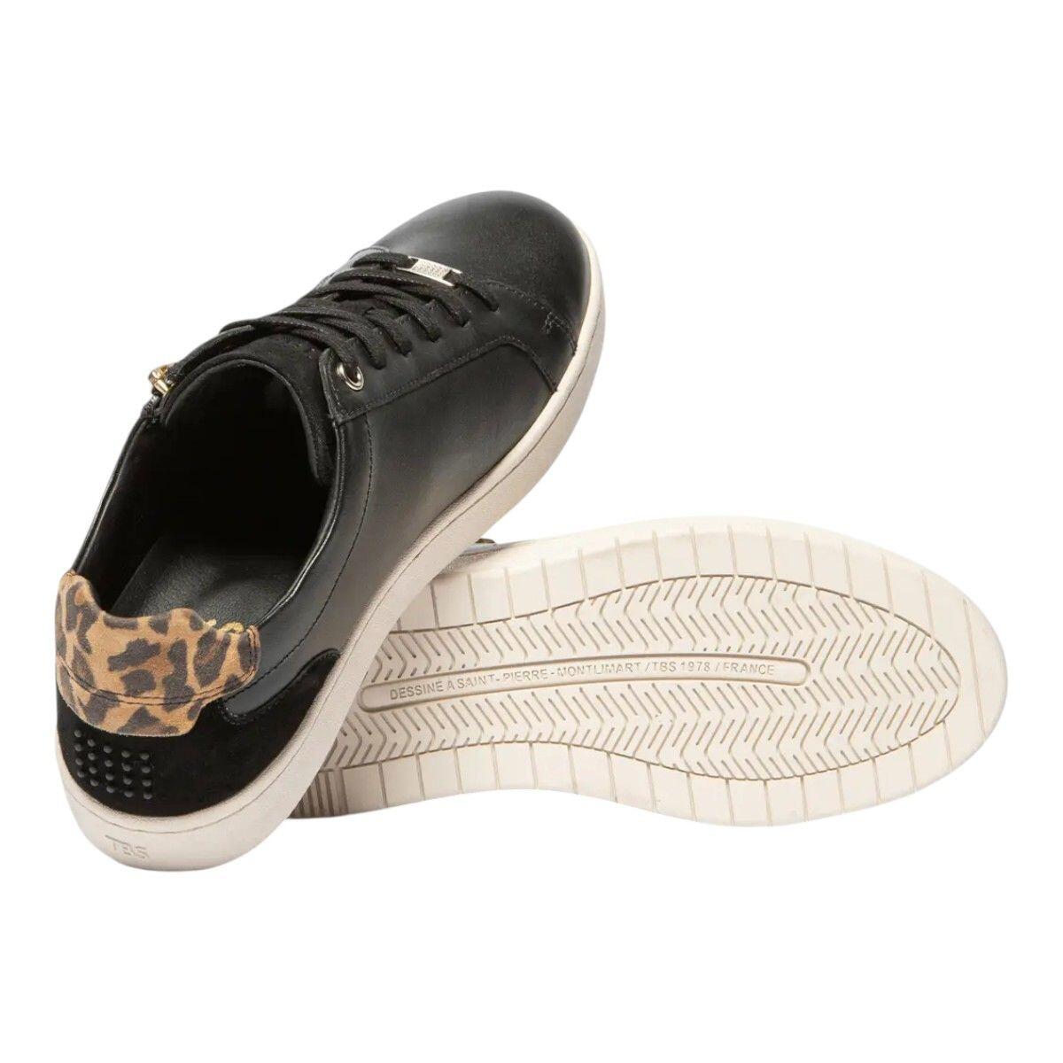 Chaussures, femme, cuir zippées à lacets, vinisia, noir/leopard 4/4