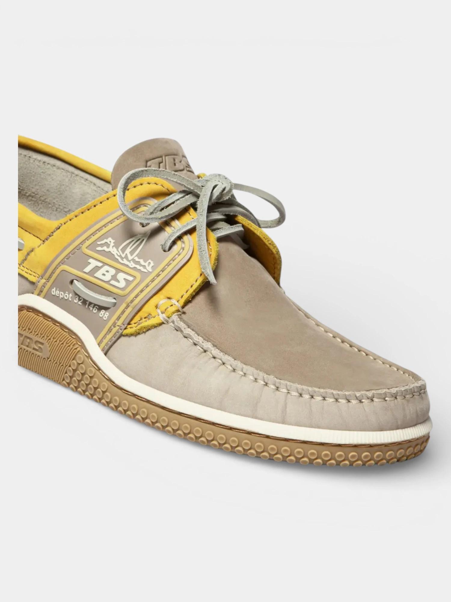 Chaussures - Bateau - Homme - Lacets cuir - GLOBEK - Beige/Mimosa 4/5