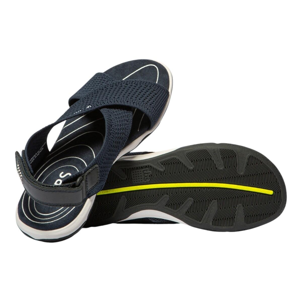 Sandales plates - Loisirs - Femme - Velcro, talon 32 mm - JAZZFIT - Bleu profond 4/4