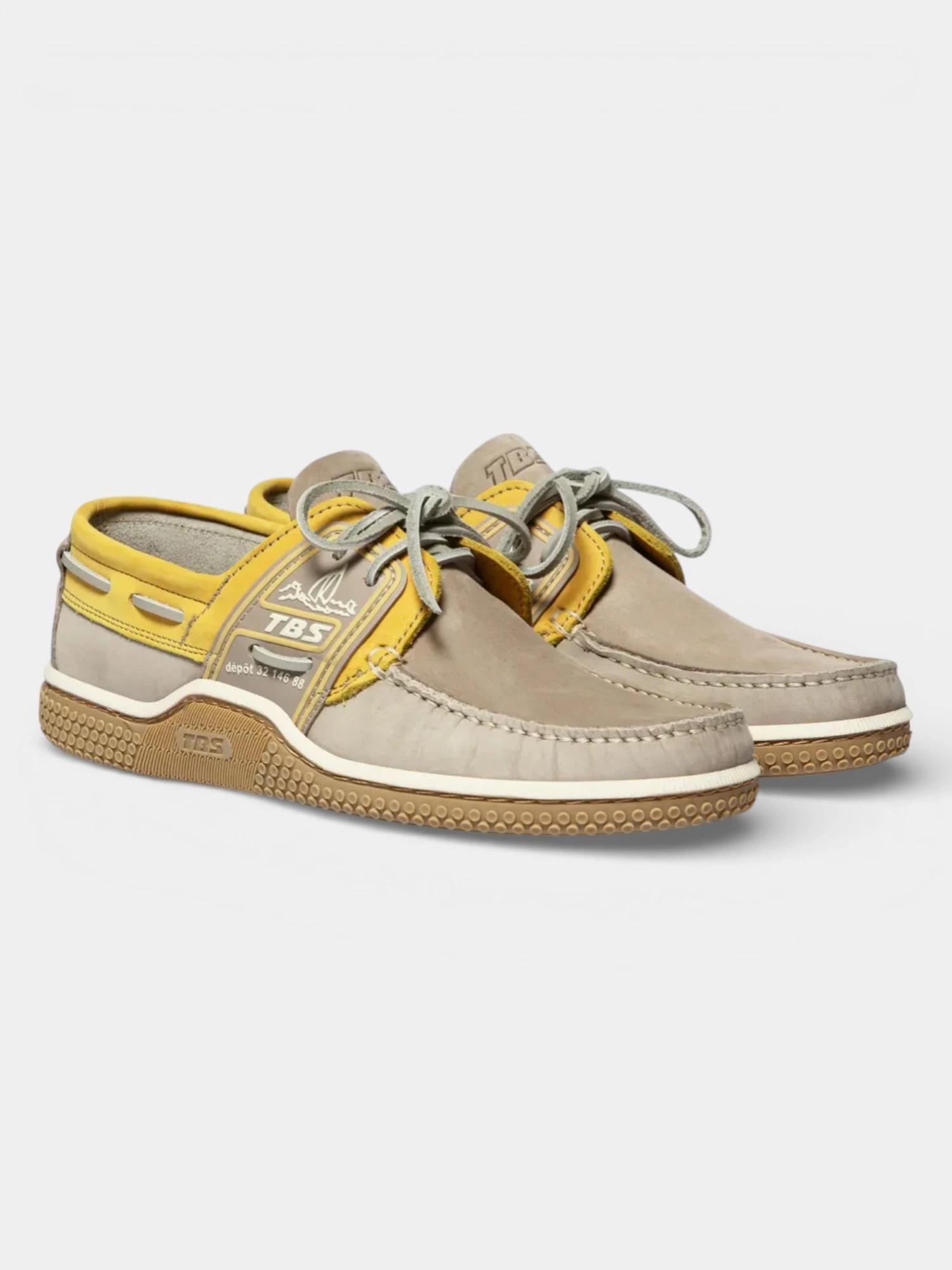 Chaussures - Bateau - Homme - Lacets cuir - GLOBEK - Beige/Mimosa 3/5