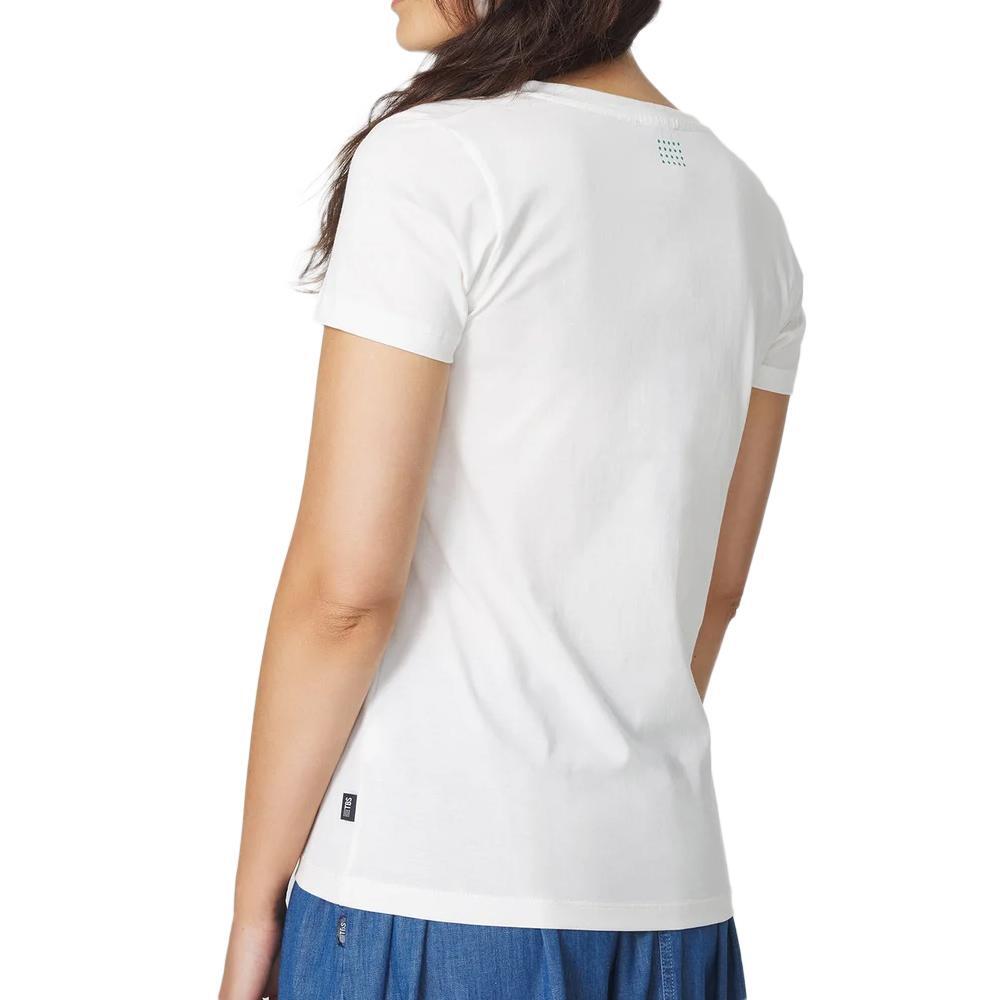 T-shirt - femme - col v, manches courtes - lugditee - blanc/ecru 2/4