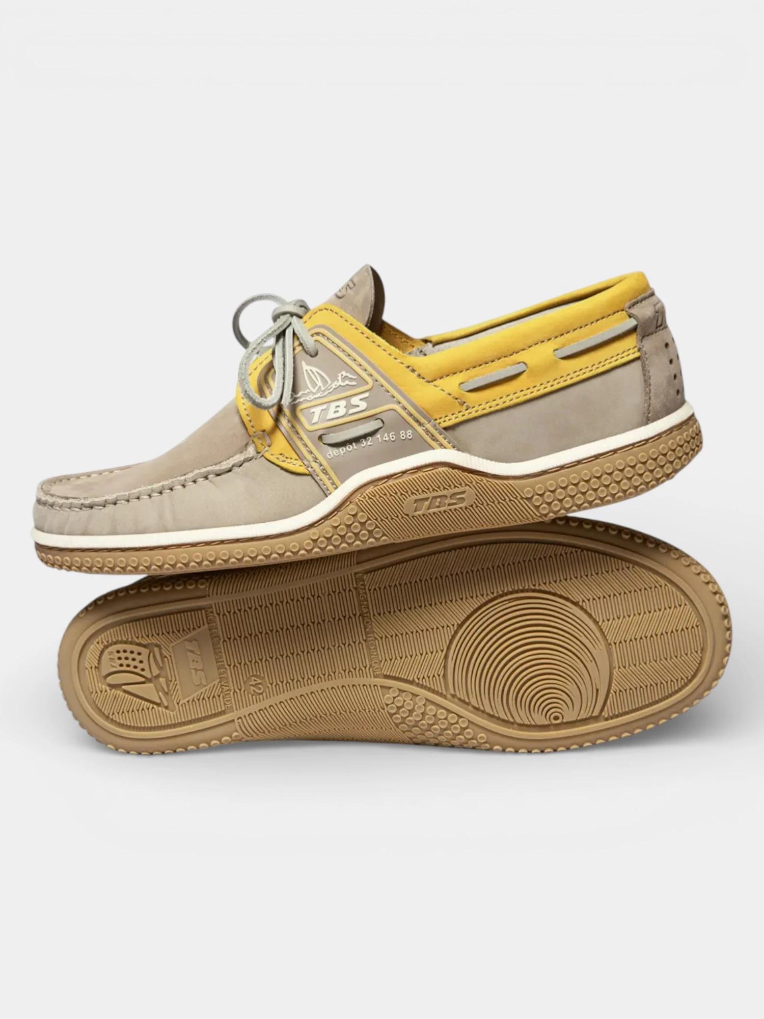 Chaussures - Bateau - Homme - Lacets cuir - GLOBEK - Beige/Mimosa 2/5