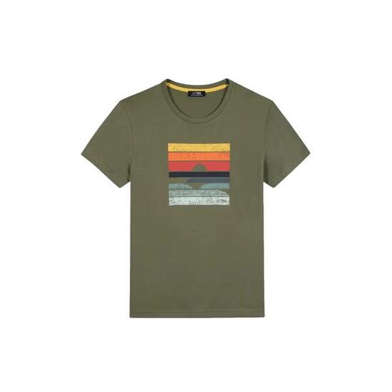 T-shirt - homme - coupe ajustée, col rond - kerantee - vert