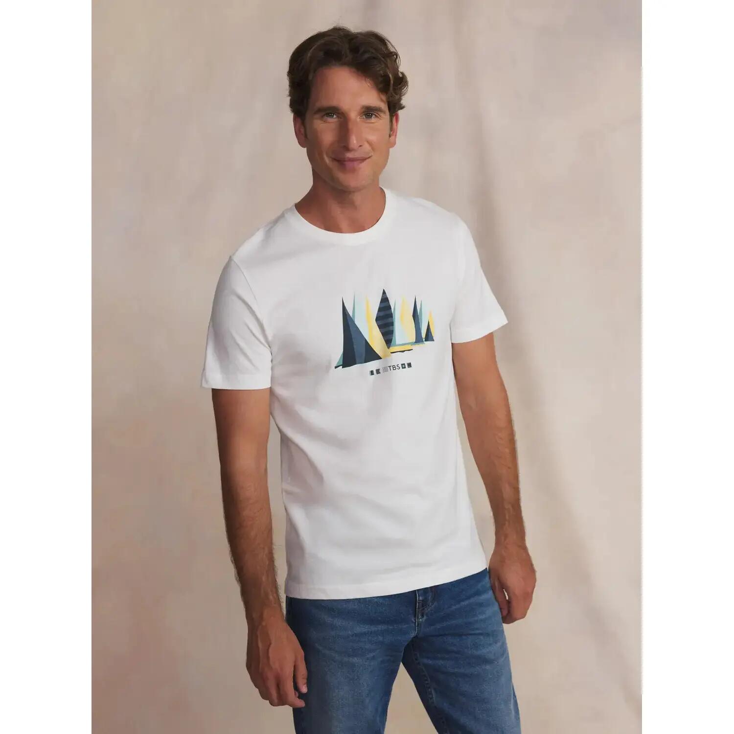 T-shirt - Homme - Manches courtes col rond - FREDITEE - Blanc 2/4
