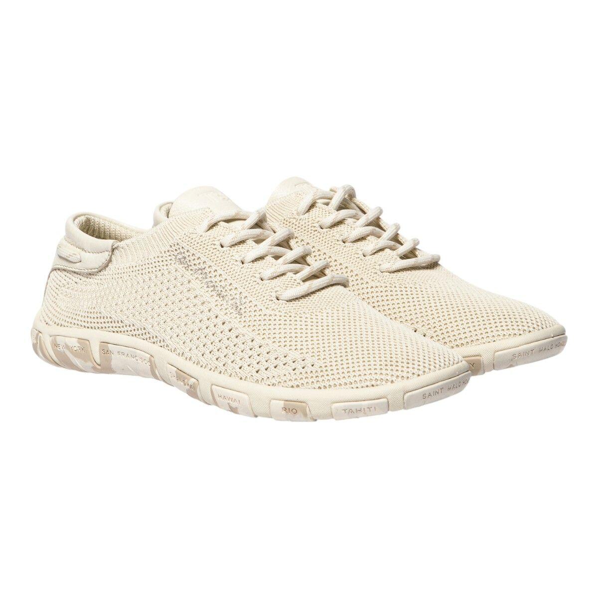 Tennis toile - Loisirs - Femme - Lacets, Talon 25 mm - JAZARIA Beige 2/5