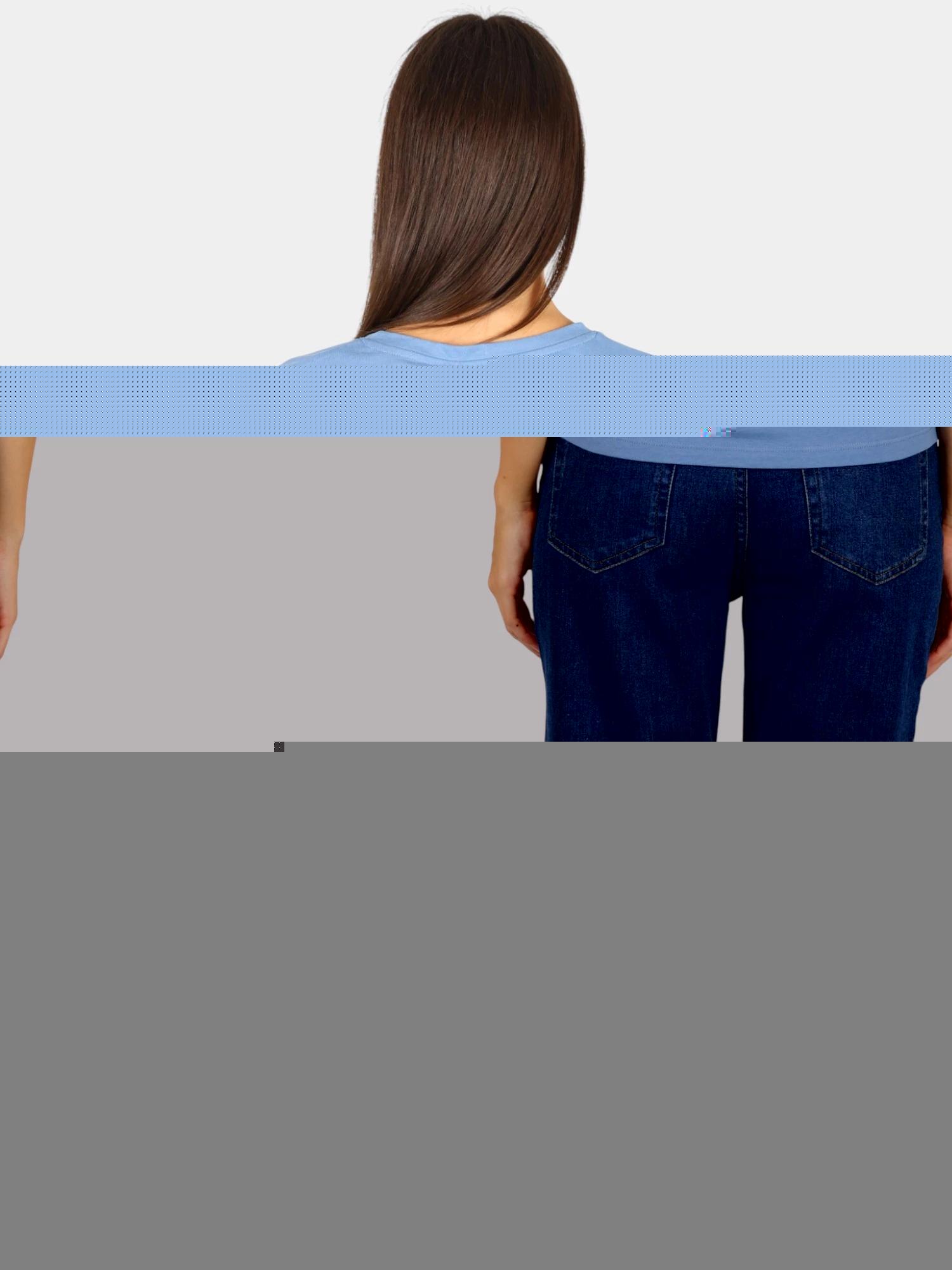 T-shirt - femme - col v, imprimé floral - melbatee - bleu 3/5
