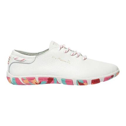 Baskets - femme - cuir, lacets, talon 25 mm - jazaru - blanc