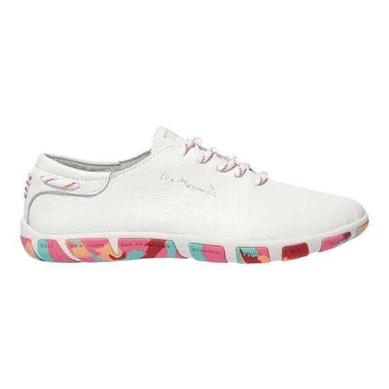Baskets - femme - cuir, lacets, talon 25 mm - jazaru - blanc