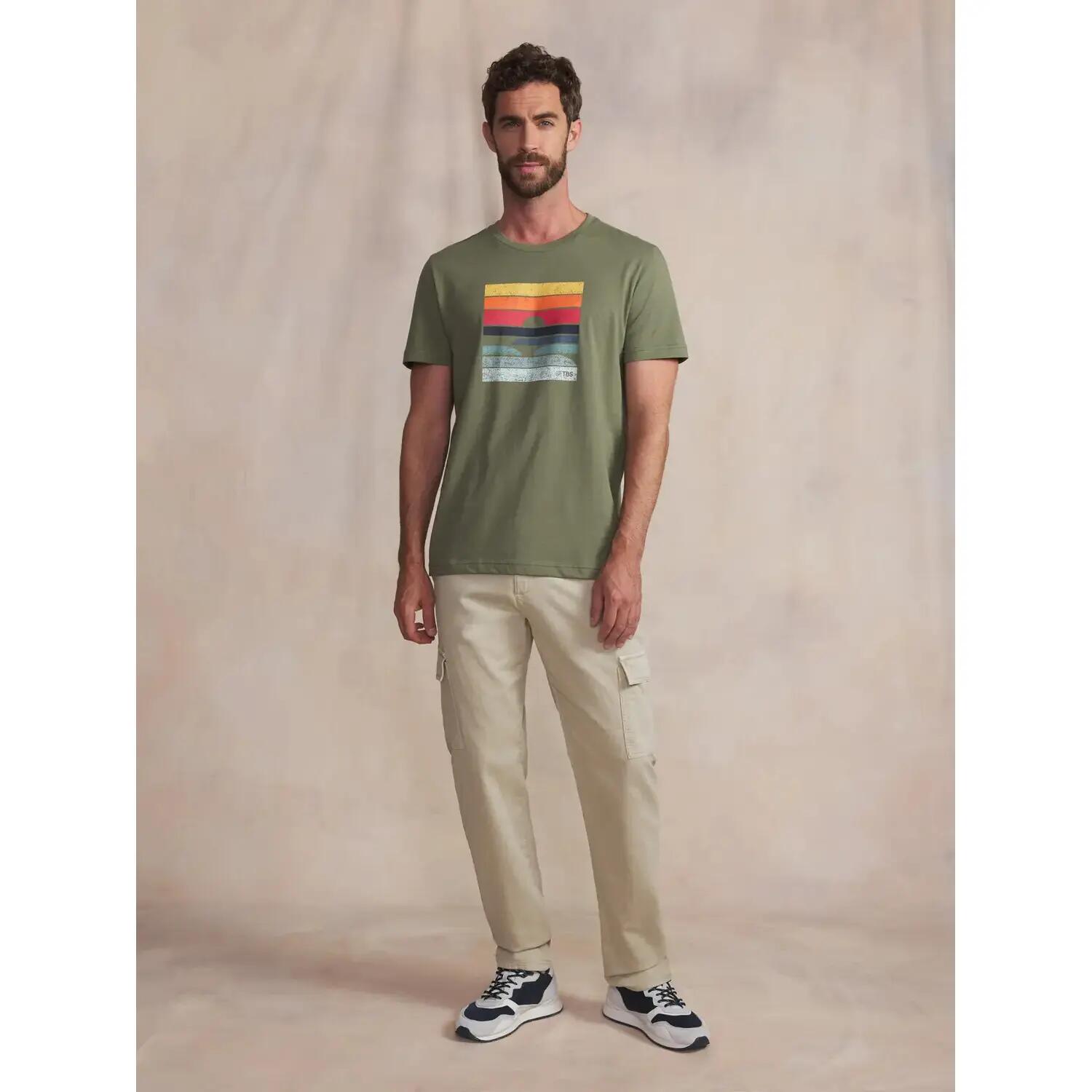 T-shirt - Homme - Col rond, manches courtes - KERANTEE - Vert 3/5