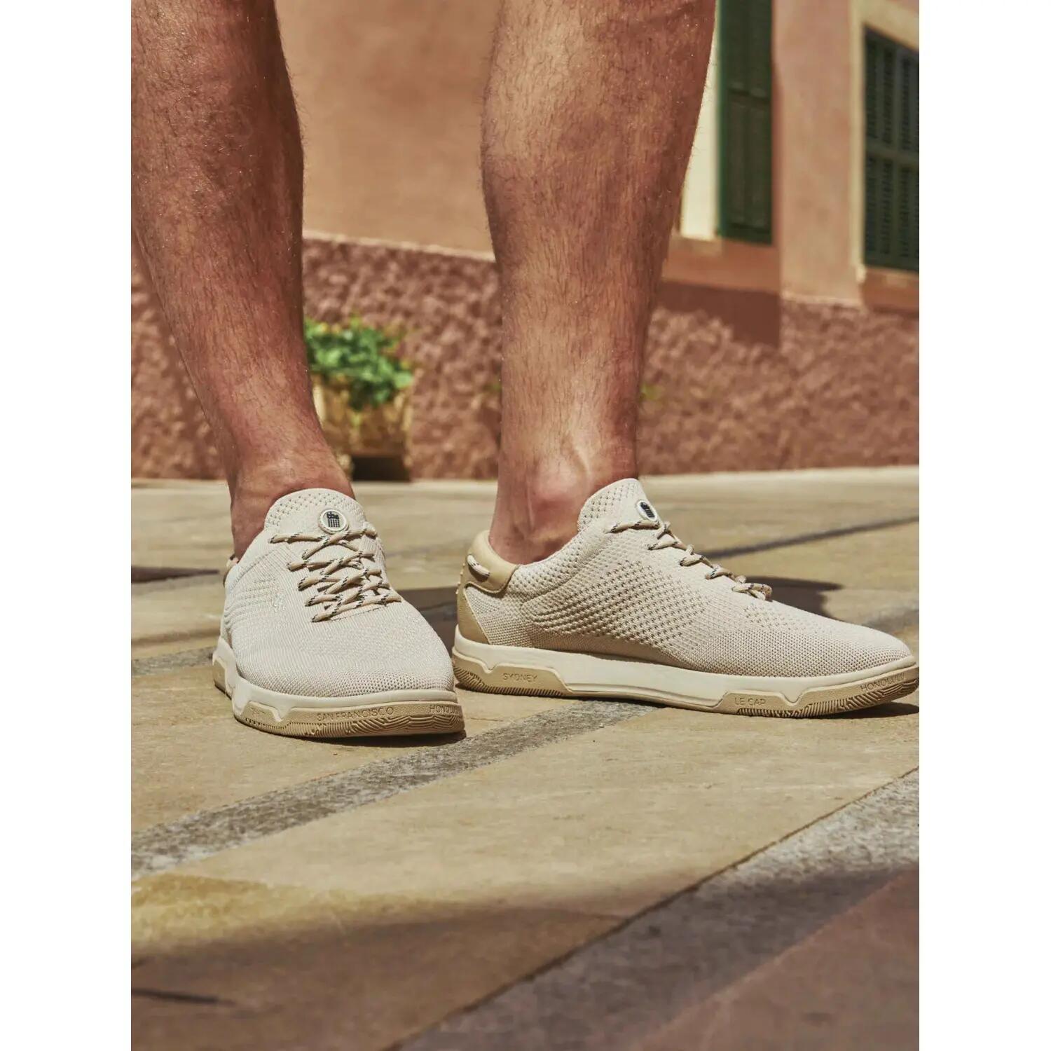 Tennis - Homme - Lacets talon 35mm - GUEKNIT - Beige 3/5
