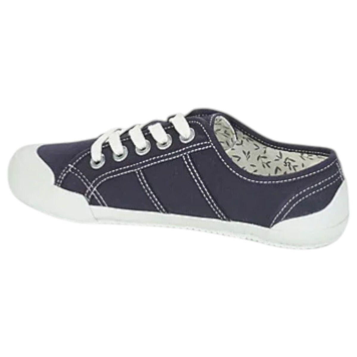 Chaussures - Tennis - Femme - Tennis toile, lacets, talon 20 mm - OPIACE Bleu 3/5