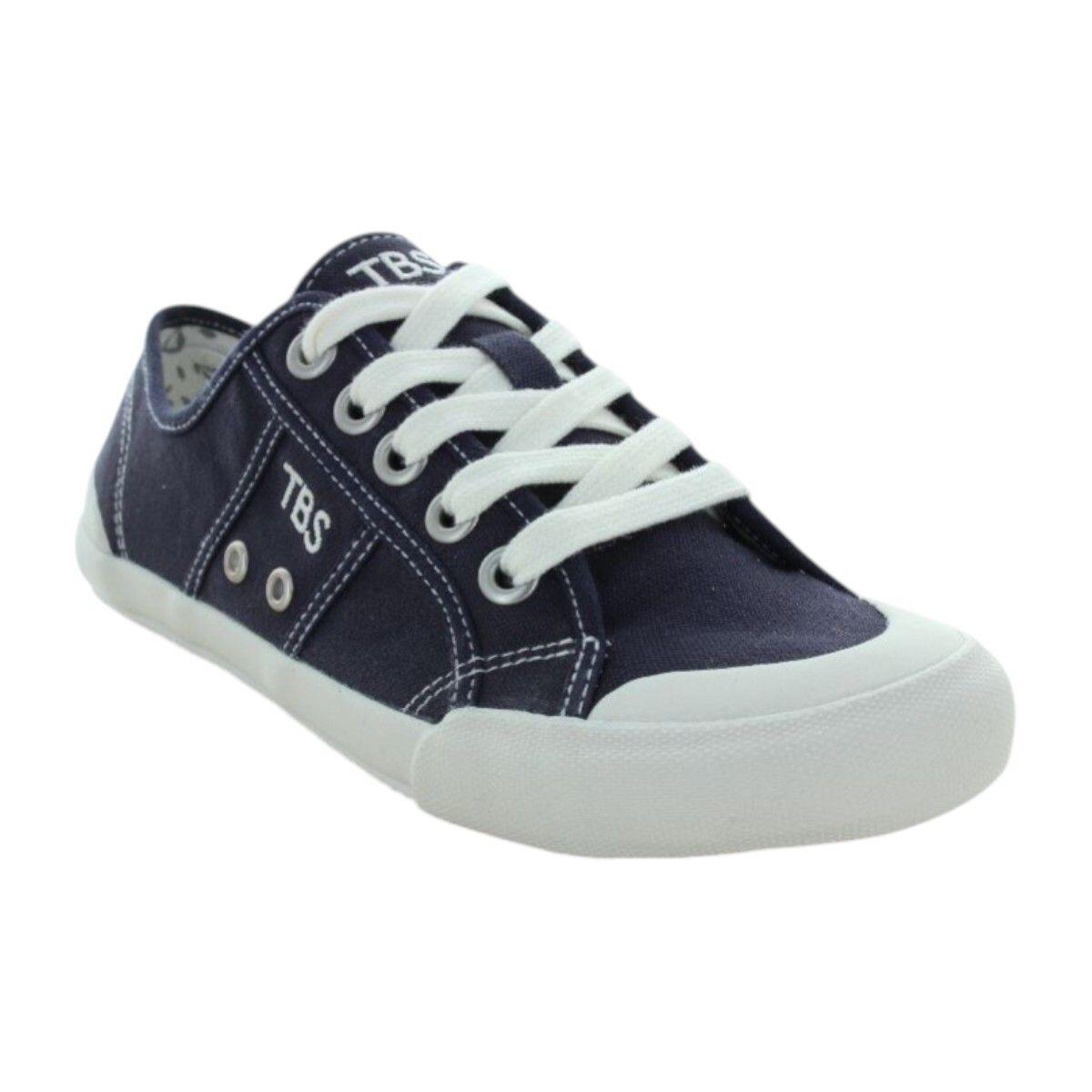 Chaussures - Tennis - Femme - Tennis toile, lacets, talon 20 mm - OPIACE Bleu 2/5