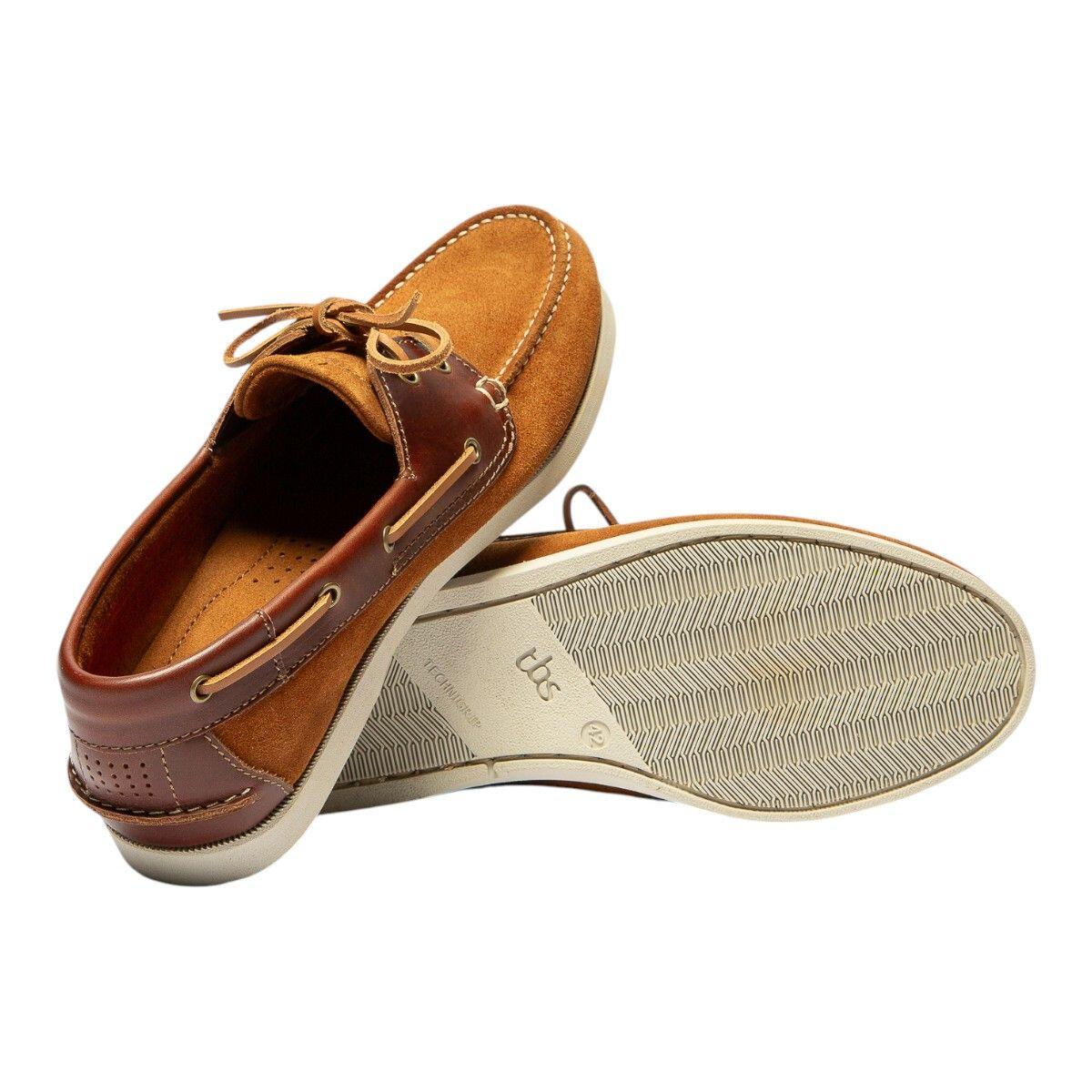 Chaussures bateau - homme - lacets cuir - caramel 4/4
