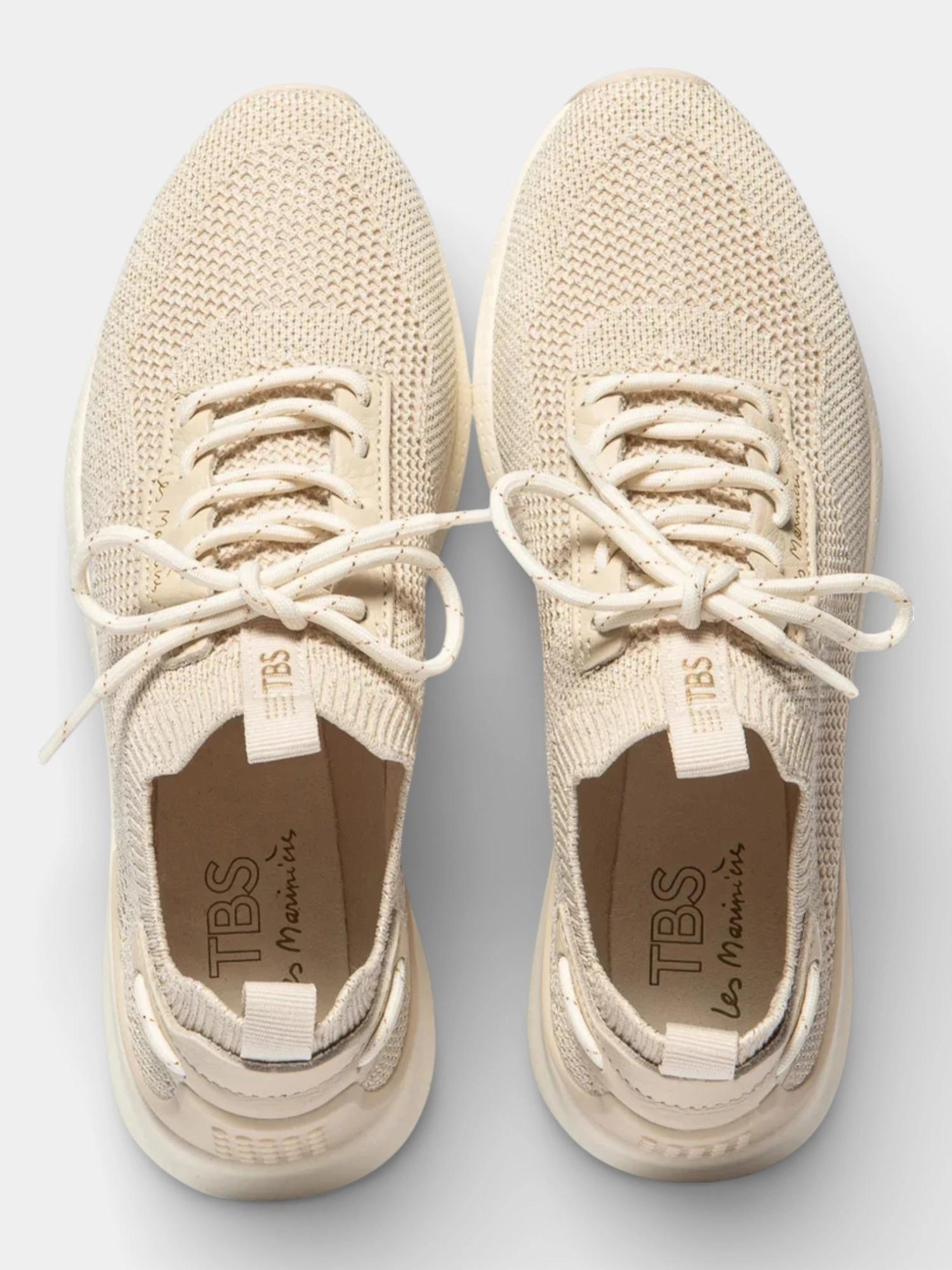 Chaussures - Running - Femme - Lacets, talon 30 mm - JELLINA - Beige/Gold 3/5