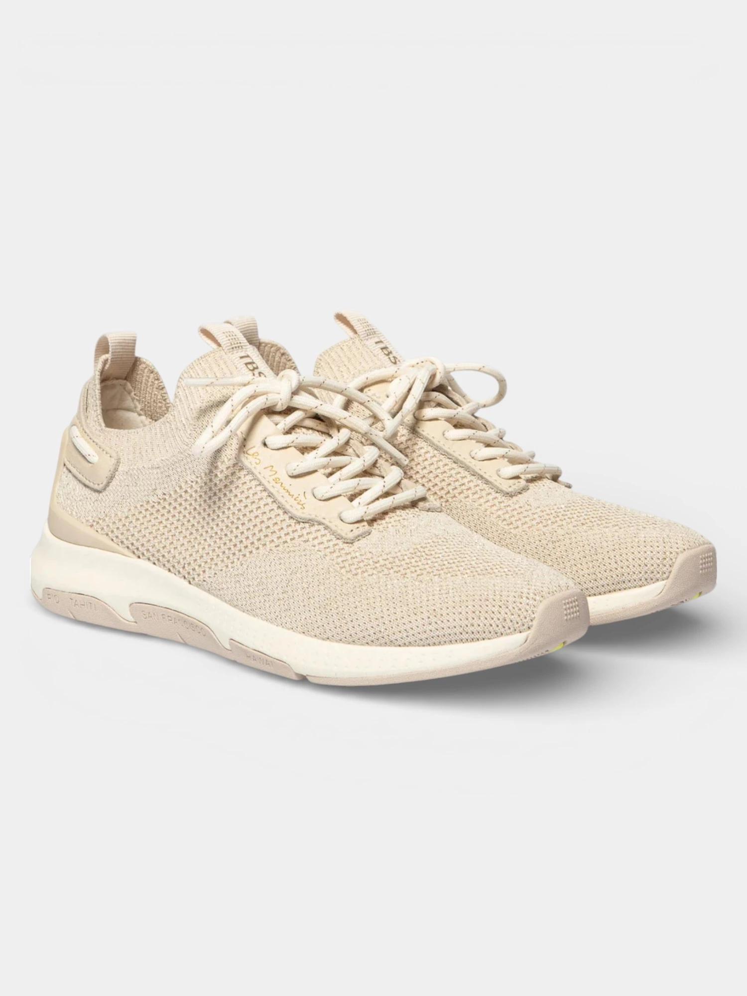 Chaussures - Running - Femme - Lacets, talon 30 mm - JELLINA - Beige/Gold 2/5