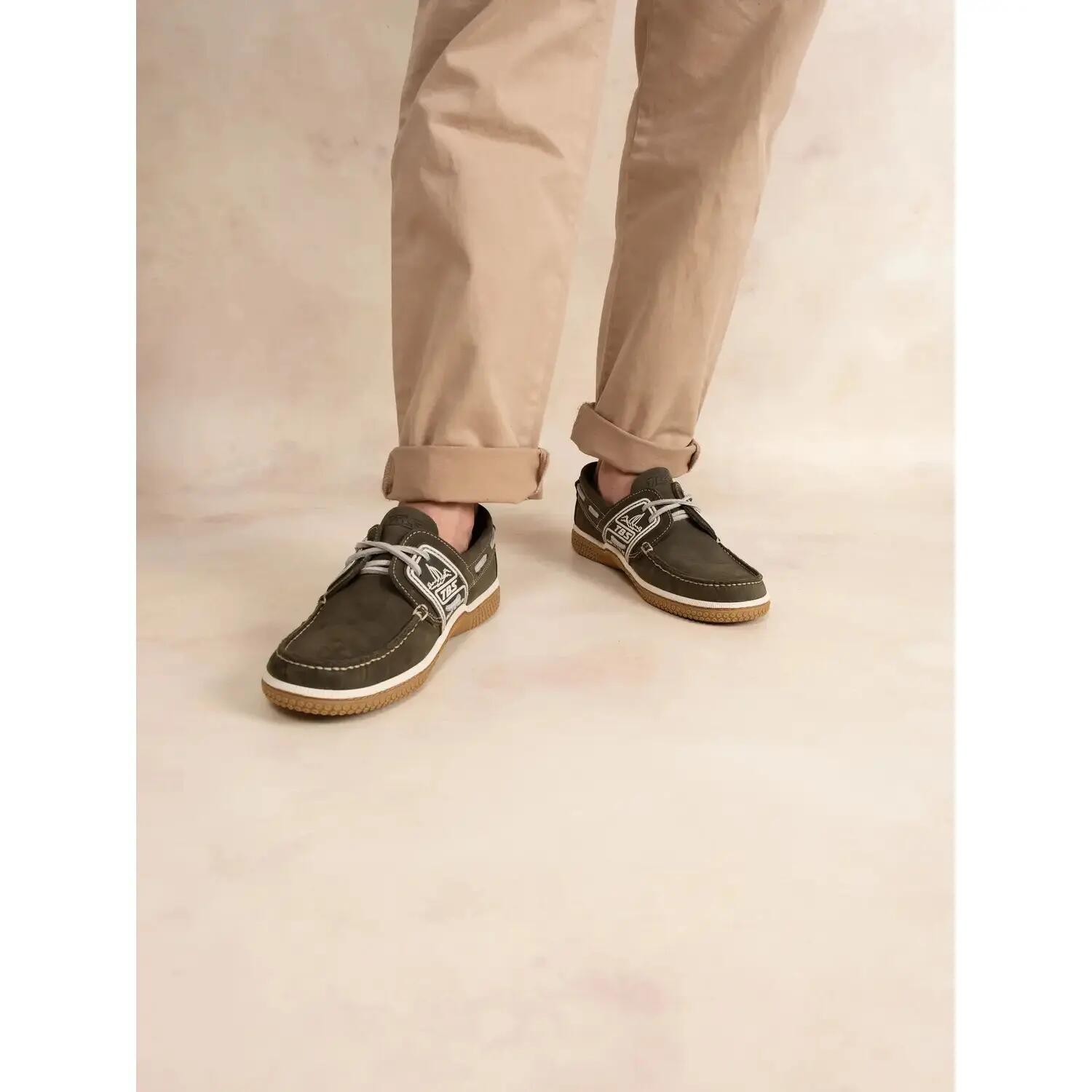 Chaussures bateau - Casual - Homme - Lacets cuir - GLOBEK Vert 4/5