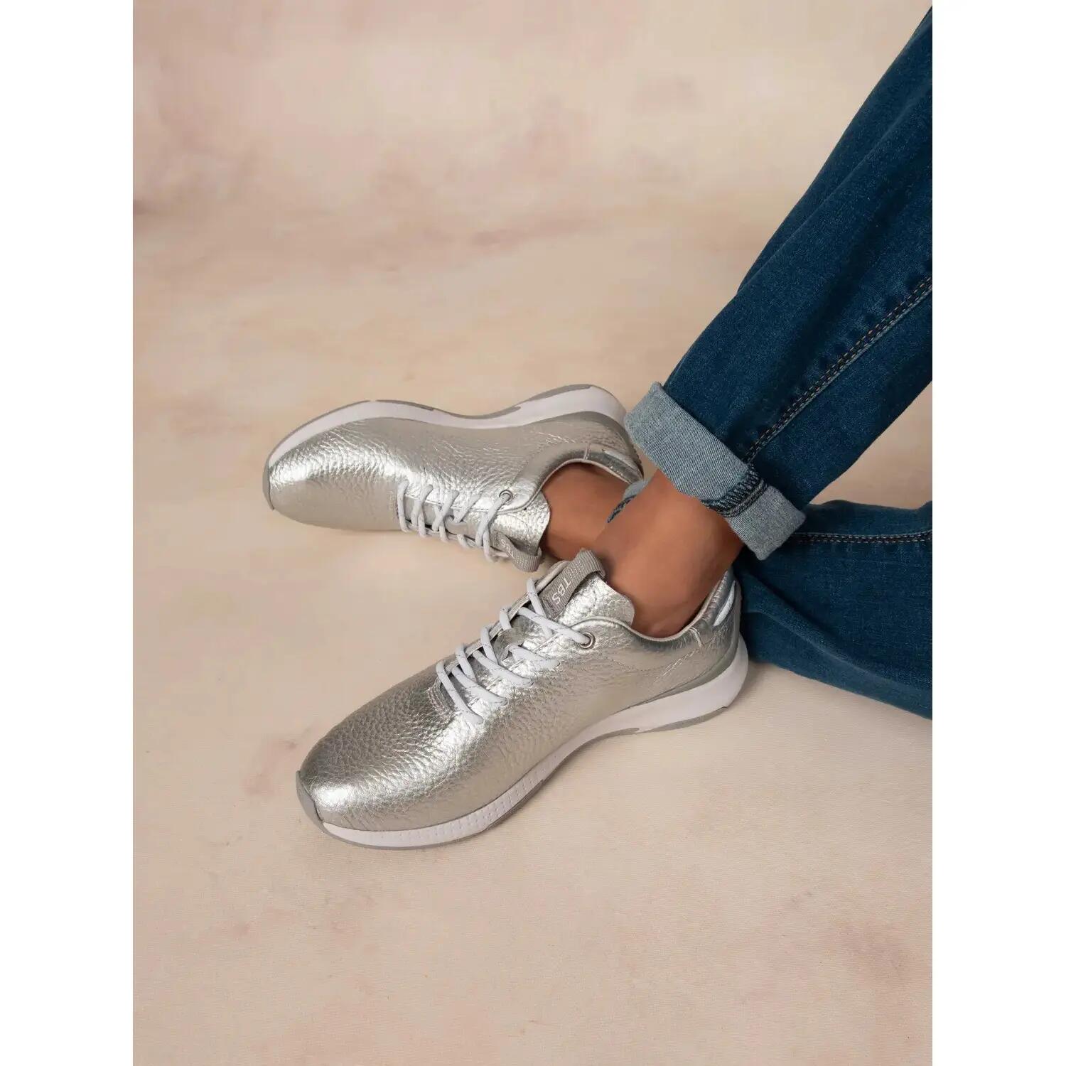 Chaussures - Running - Femme - Lacets, cuir - JAZZRUN - Gris 3/5