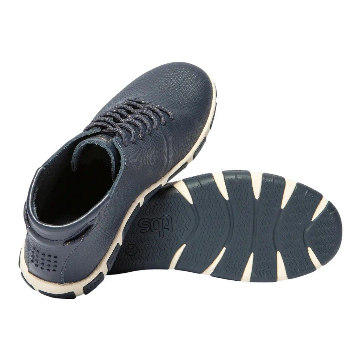 Chaussures - Tennis - Femme - Hautes, Cuir imprimé python - JUHAYNA - Bleu 4/5