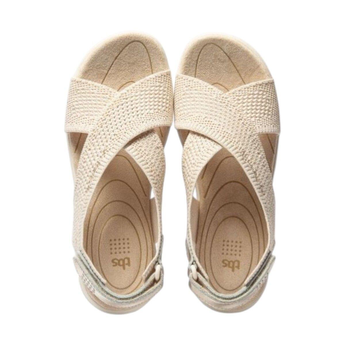 Sandales plates - Femme - JAZZFIT - Beige et doré 3/4