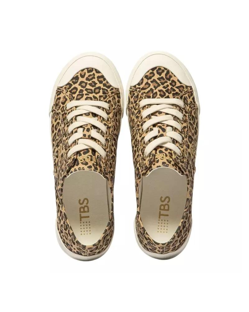 Chaussures - Tennis toile - Femme - OPIACE - Marron léopard 3/4