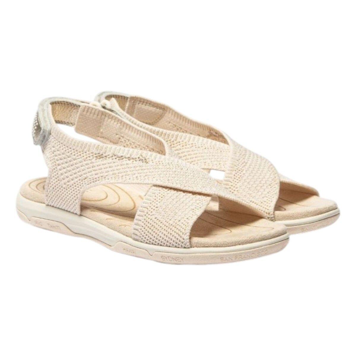 Sandales plates - Femme - JAZZFIT - Beige et doré 2/4